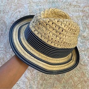 Gap Summer Hat Natural Material Straw Hat Blue Ribbon